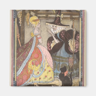 Cinderella and Fairy Godmother, Vintage Fairy Tale Magnet