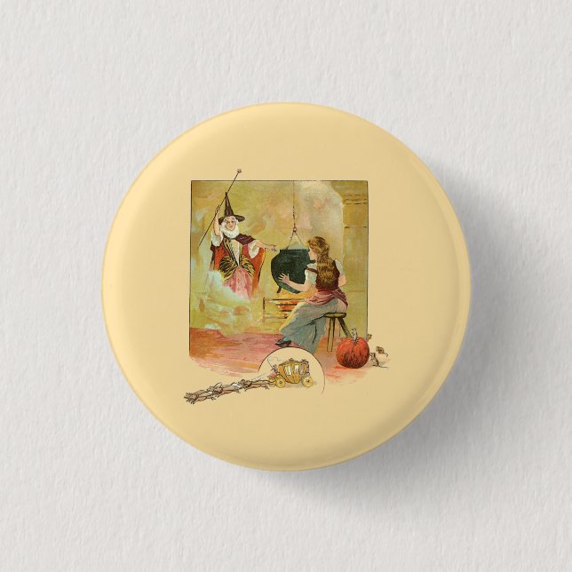 Cinderella And Her Fairy God Mother  3 Cm Round Badge (Front)