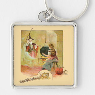 Cinderella And Her Fairy God Mother Key Ring