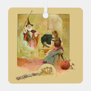 Cinderella And Her Fairy God Mother  Metal Tree Decoration