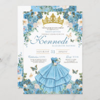 Cinderella Blue Rose Butterfly Princess Sweet 16