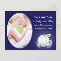 Cinderella Blue & Silver Carriage Photo Postcard