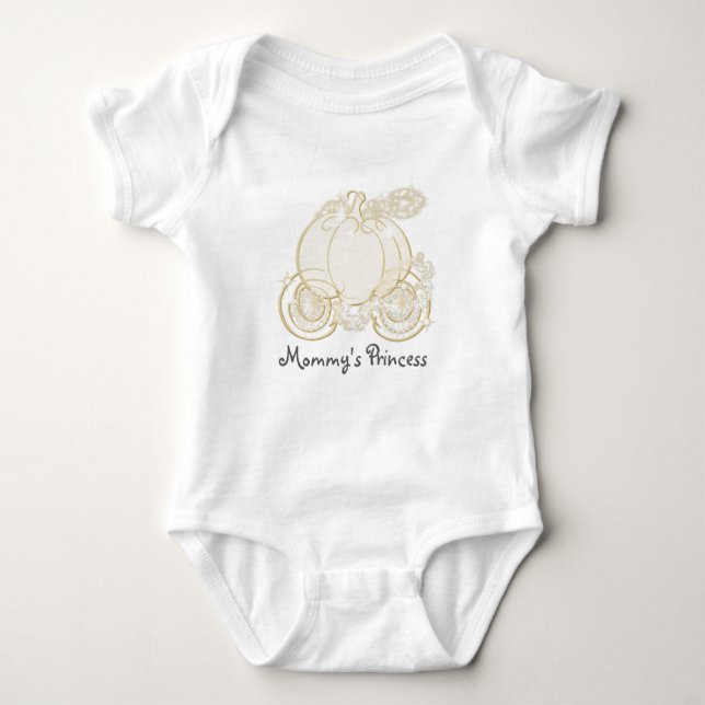 Cinderella Carriage Baby Personalised One Piece Bodysuit (Front)