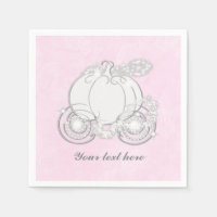 Cinderella Carriage Storybook Princess Pink Napkin
