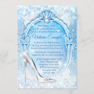 Cinderella Glass Slipper Any Number Birthday Party Invitation