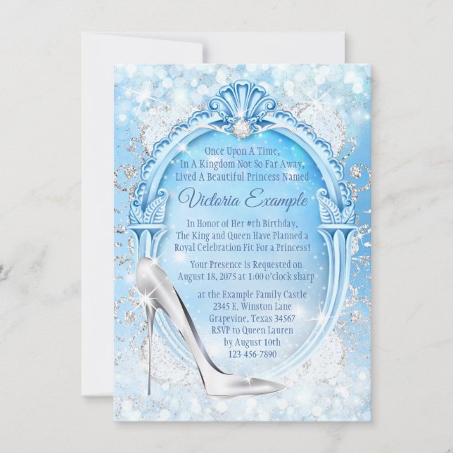 Cinderella Glass Slipper Quinceanera Invitation (Front)