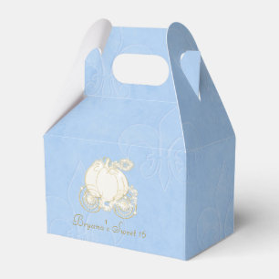 Cinderella Gold Carriage Blue Party Favour Boxes