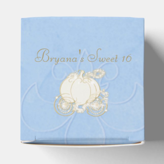 Cinderella Gold Carriage Blue Party Favour Boxes (Top)