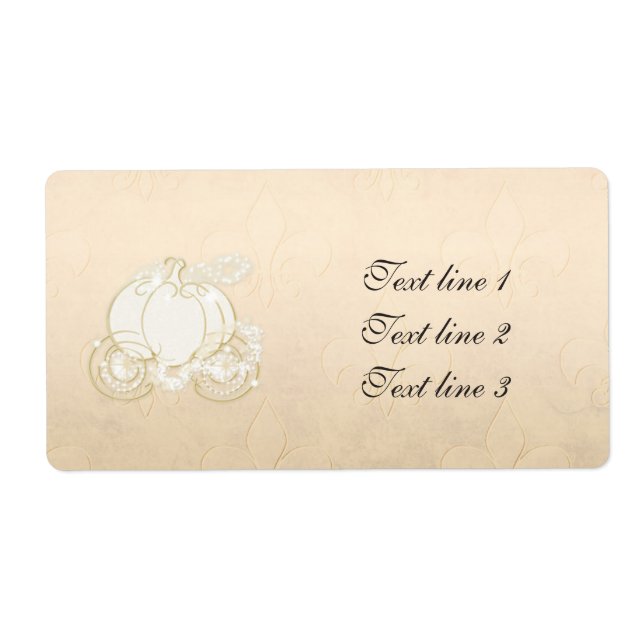 Cinderella Gold Carriage Champagne Princess Label (Front)