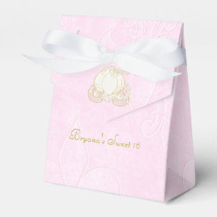 Cinderella Gold Carriage Pink Party Favour Boxes