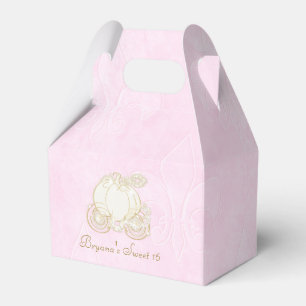 Cinderella Gold Carriage Pink Party Favour Boxes