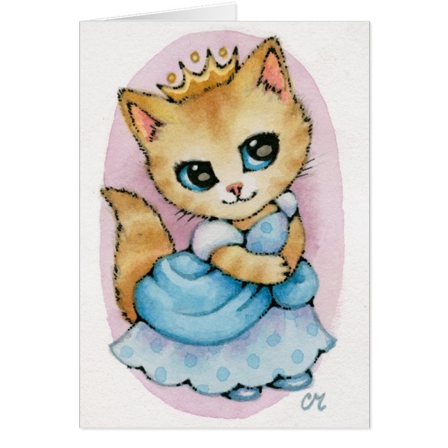 Cinderella Kitten - Cute Fairytale Cat Art (Front)