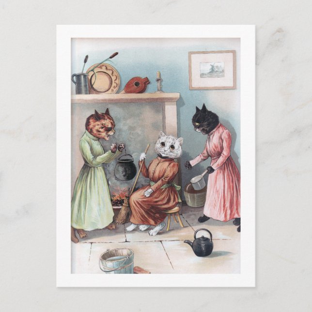 Cinderella, Louis Wain Postcard (Front)