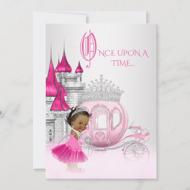 Cinderella Once Upon a Time Princess Birthday Invitation (Front)