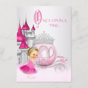 Cinderella Once Upon a Time Princess Birthday Invitation
