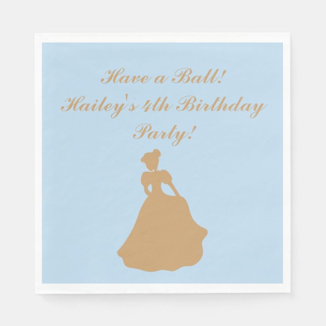 Cinderella Party Personalised Napkins (Front)