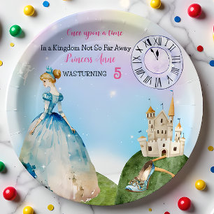 Cinderella Princess Birthday Kids  Paper Plate