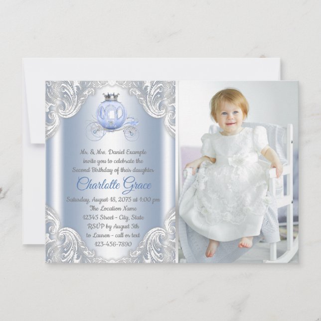 Cinderella Princess Birthday Party Invitation (Front)