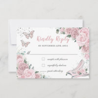 Cinderella Princess Light Pink Floral Quinceañera