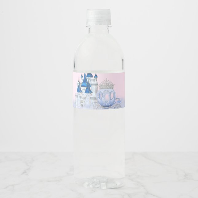 Cinderella Princess Water Bottle Labels (Front)