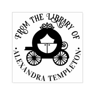 Cinderella Pumpkin Carriage Library Book Name Self-inking Stamp
