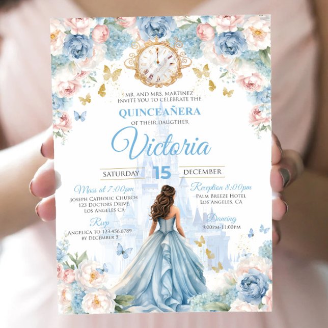 Cinderella Quinceañera Invitation Princess Dress (Creator Uploaded)
