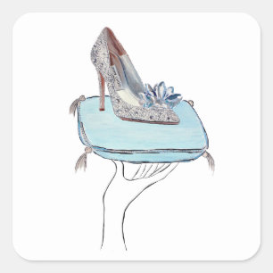 Cinderella s slipper square sticker