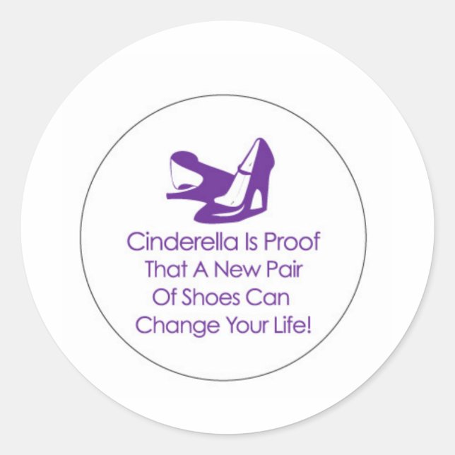 cinderella shoes classic round sticker (Front)