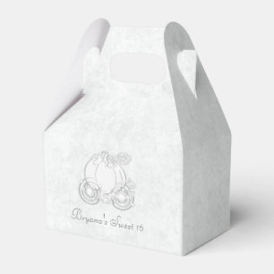 Cinderella Silver Carriage White Party Favour Boxe Box