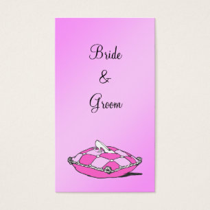 Cinderella Slipper Pink Pillow Custom Wedding Tag