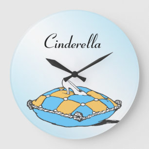 Cinderella Slipper Teal Pillow Custom Large Clock