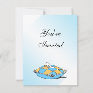 Cinderella Slipper Teal Pillow Invitations