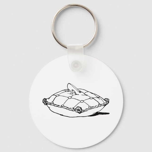 Cinderella Slipper Vintage Fairytale Art Key Ring (Front)