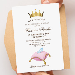 Cinderella's slipper Princess Birthday Party Invitation