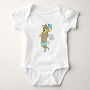 Cindy Bear Holding Parasol Baby Bodysuit