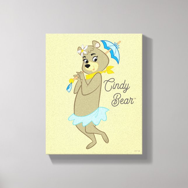 Cindy Bear Holding Parasol Canvas Print (Front)