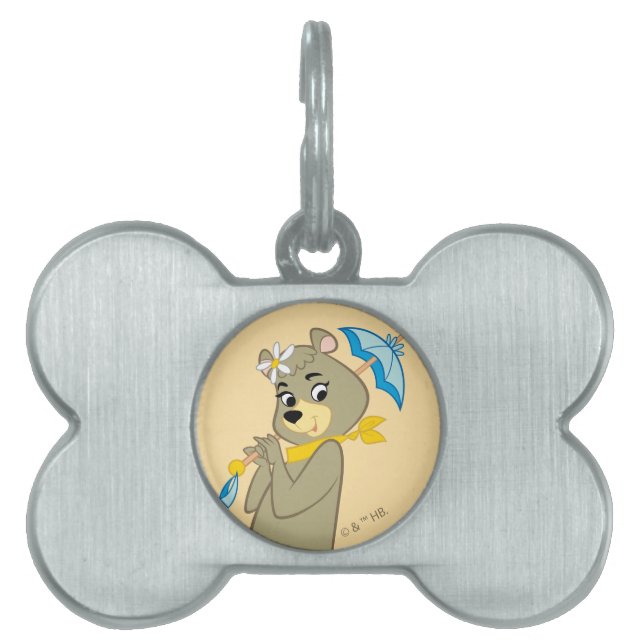 Cindy Bear Holding Parasol Pet ID Tag (Front)