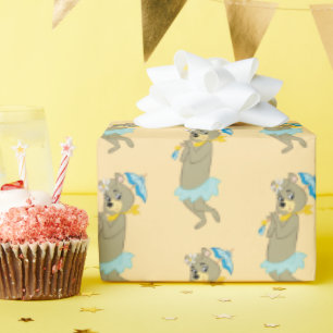 Cindy Bear Holding Parasol Wrapping Paper