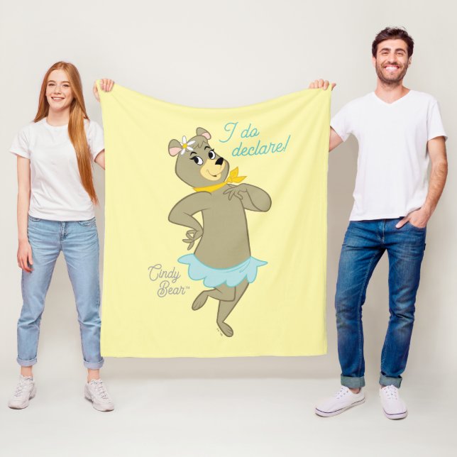Cindy Bear Playful Pose Fleece Blanket (In Situ)