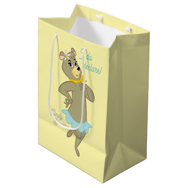 Cindy Bear Playful Pose Medium Gift Bag (Front Angled)
