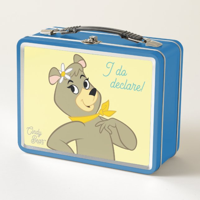 Cindy Bear Playful Pose Metal Lunch Box (Front)