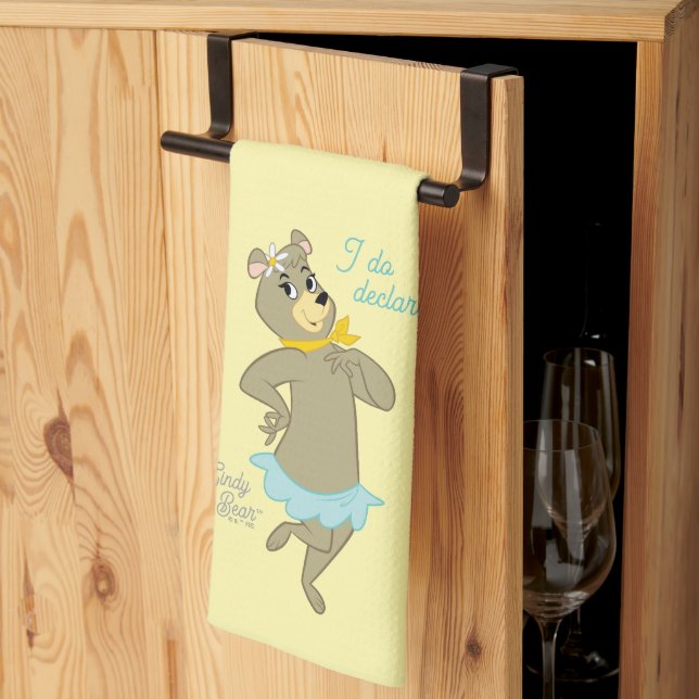 Cindy Bear Playful Pose Tea Towel (Thirds Fold)