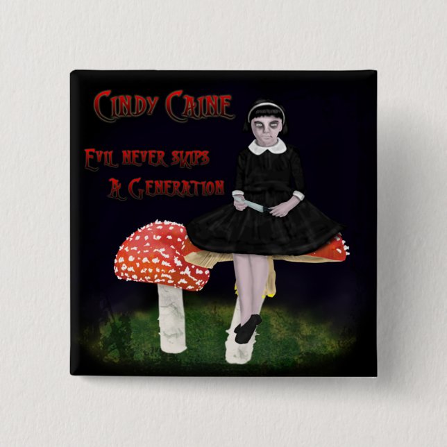 Cindy Caine 15 Cm Square Badge (Front)