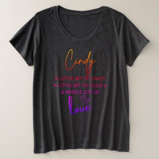 Cindy Colourful Love 2 Plus Size T-Shirt (Design Front)