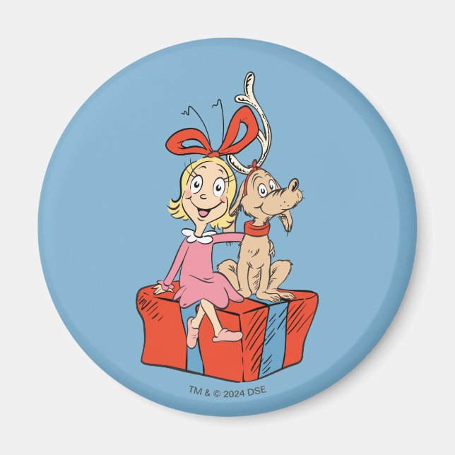 Cindy Lou Who and Max on a Present Magnet (Front)