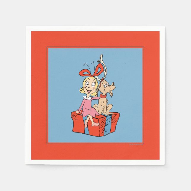 Cindy Lou Who and Max on a Present Napkin (Front)