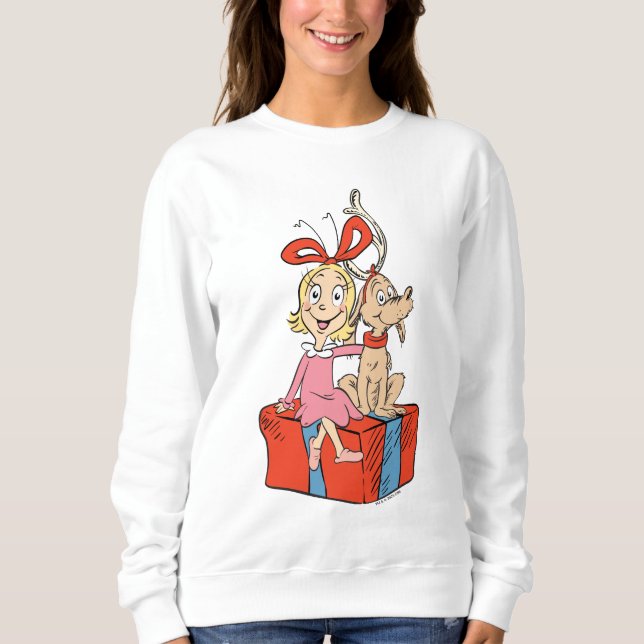 Cindy Lou Who and Max on a Present Sweatshirt (Front)