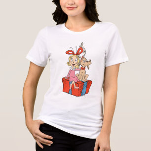 Cindy Lou Who and Max on a Present Tri-Blend Shirt
