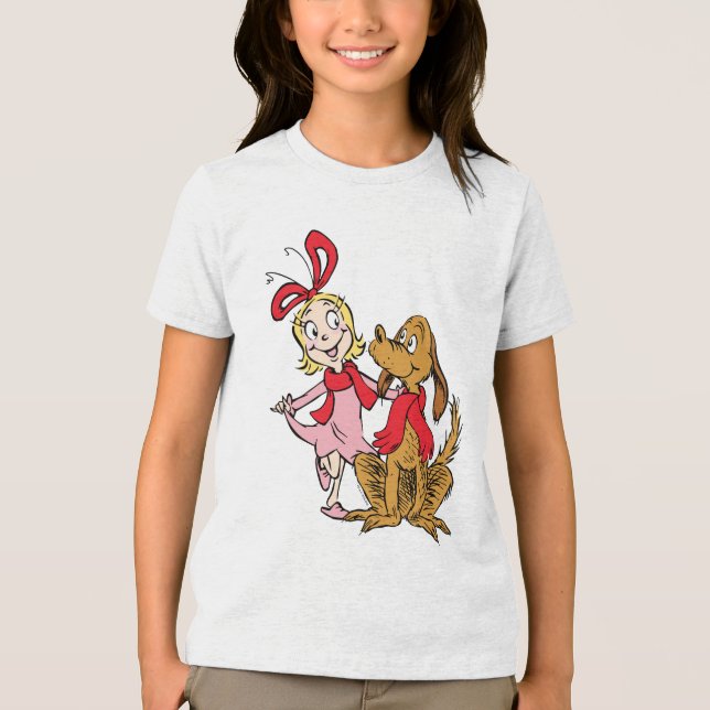 Cindy Lou Who and Max the Dog Tri-Blend Shirt (Front)