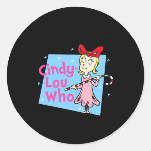 Cindy Lou Who Candy Cane Classic Round Sticker